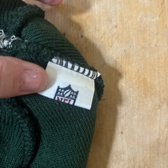 New York Jets Knit Beanie Hat With Pom Pom Green & White Adult Size By 47 Brand - Picture 9 of 9